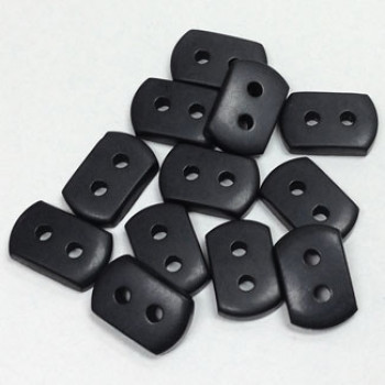P-8321-D Rectangular Black Button, Priced by the Dozen